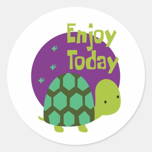 Geniet van het leven Kawaii leuke, grappige groene Ronde Sticker (Voorkant)