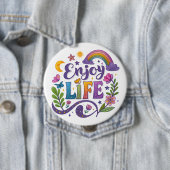 "Geniet van het leven"-knop Ronde Button 4,0 Cm (In situ)