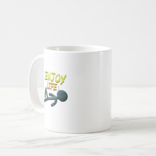 Geniet van het leven koffiemok (Voorkant links)