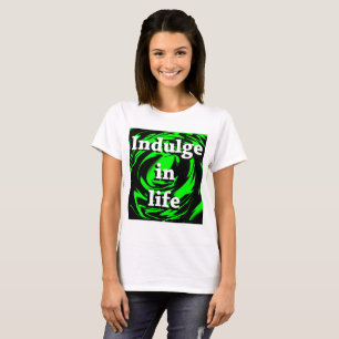 Geniet van het leven Neon groene Swirl T-shirt
