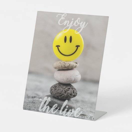 Geniet van het leven! reclamebord met voetstuk (Voorkant)