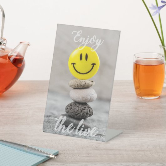 Geniet van het leven! reclamebord met voetstuk (Insitu)