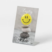 Geniet van het leven! reclamebord met voetstuk (Voorkant)