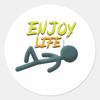 Geniet van het leven ronde sticker