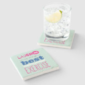 Geniet van het leven stenen onderzetter (Zijkant)