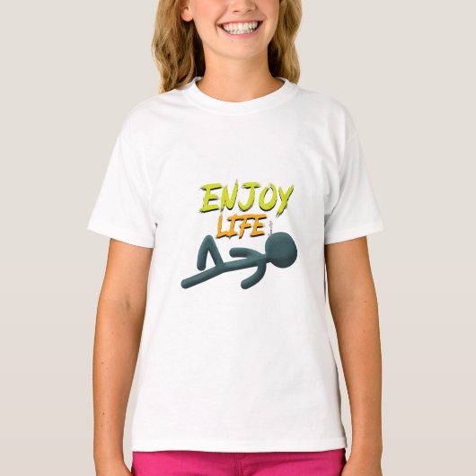 Geniet van het leven t-shirt (Voorkant)