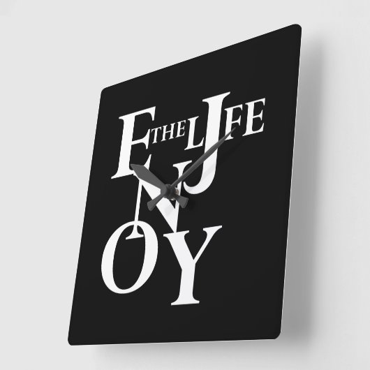 Geniet van het leven vierkante klok (Hoek)