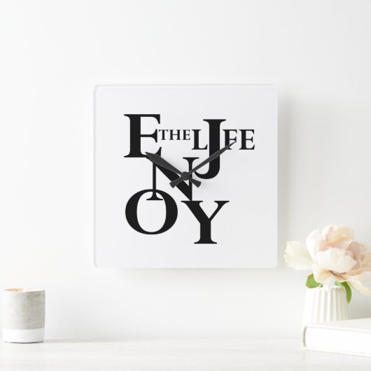 Geniet van het leven vierkante klok (Huis)