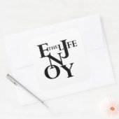 Geniet van het leven vierkante sticker (Envelop)