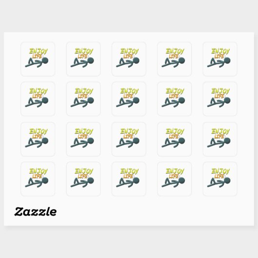 Geniet van het leven vierkante sticker (Vel)
