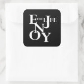 Geniet van het leven vierkante sticker (Tas)