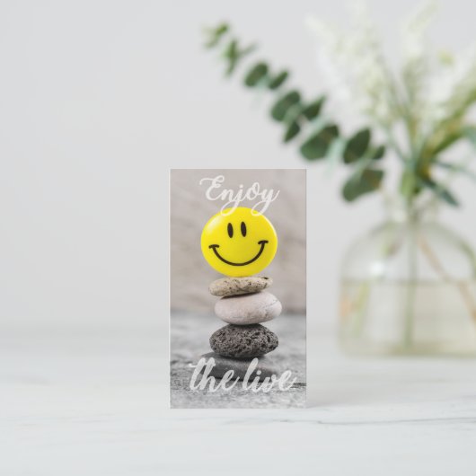 Geniet van het leven! visitekaartje (Staand voorkant)