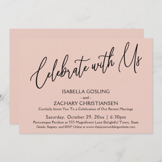 Geniet van het lezen met ons elegante handschrift  kaart (Voorkant / Achterkant)