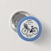Geniet van het motivatie fietsensilhouet ronde button 3,2 cm (Voorkant /achterkant)