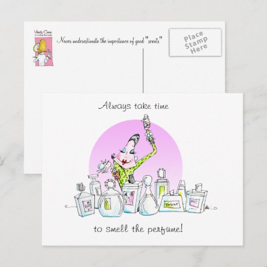 Geniet van het parfumerende briefkaart (Voorkant / Achterkant)