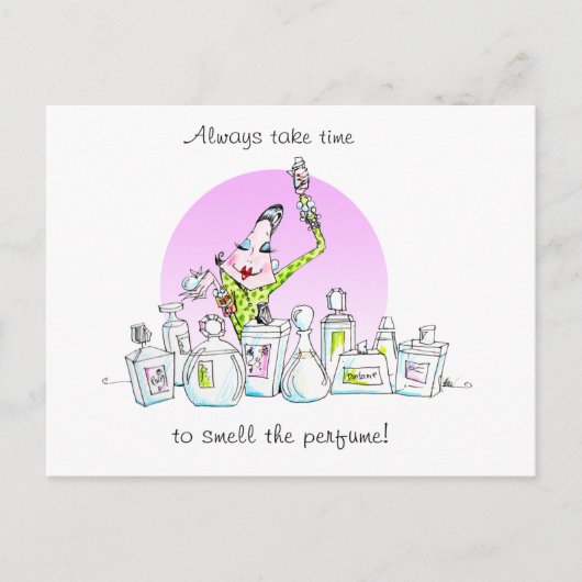 Geniet van het parfumerende briefkaart (Voorkant)