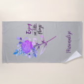 Geniet van het Roos van de kleine Dingen Inspirere Strandlaken (Voorkant)