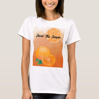 Geniet van het seizoen Verse oranje waterverf bota T-shirt