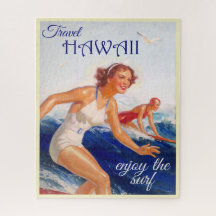 Geniet van het Surf Hawaii Travel Poster