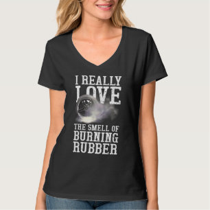 Geniet van het verbranden van rubberbanden die aut t-shirt