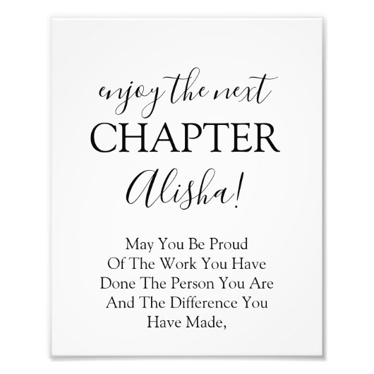 Geniet van het volgende hoofdstuk Pensioen Teken Foto Afdruk (Voorkant)