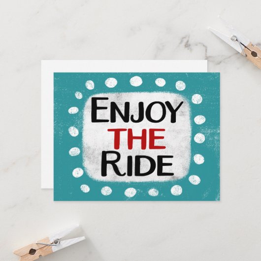 Geniet van het Wenskaart Kaart (Voorkant / Achterkant in situ)