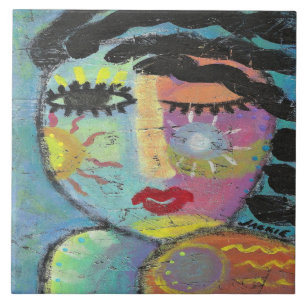 Geniet van het Zonneschijn Abstract Portret van ee Tegeltje