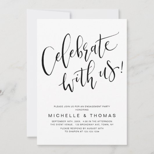 Geniet van het zwarte witte moderne, eenvoudige Am Kaart (Voorkant)