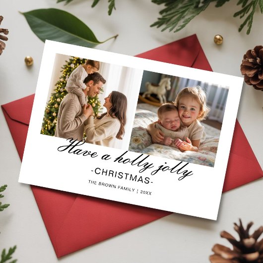 Geniet van Holly Jolly Christmas van onze gekke fa Feestdagenkaart