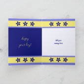 Geniet van je blauwe en gele verjaardag kaart (Binnen)