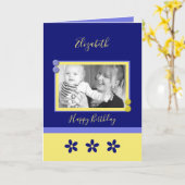 Geniet van je blauwe en gele verjaardag kaart (Gele Bloem)