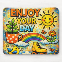 Geniet van je dag muismat