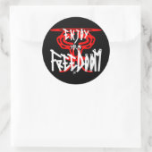 Geniet van je FreeDoom Ronde Sticker (Tas)