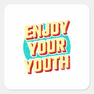 Geniet van je jeugdklassieker vierkante sticker