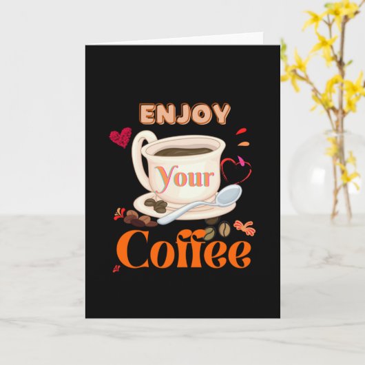 Geniet van je koffie kaart (Gele Bloem)