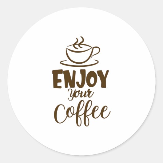 Geniet van je koffie ronde sticker (Voorkant)