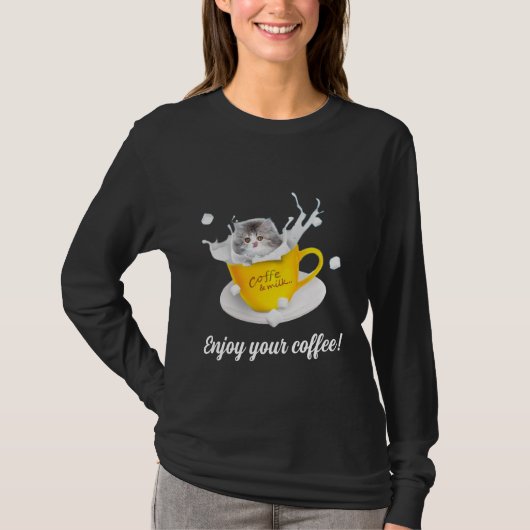 Geniet van je koffie! t-shirt (Voorkant)