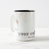 Geniet van je koffie tweekleurige koffiemok (Voorkant links)