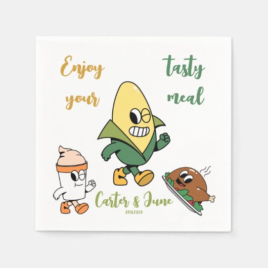 Geniet van je lekkere maaltijd servet (Voorkant)