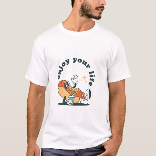 Geniet van je leven, grappig shirt (Voorkant)