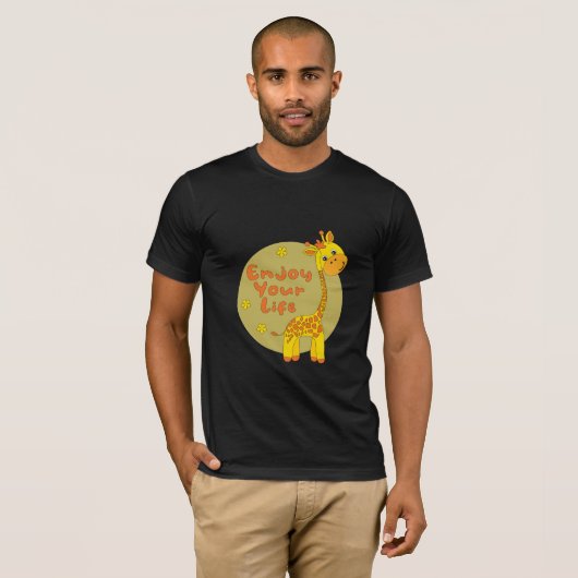 Geniet van je leven Kawaii schattige gele baby gir T-shirt (Voorkant volledig)