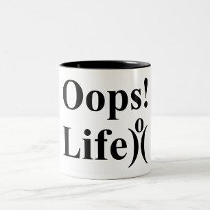 Geniet van je leven. Laat geen Oeps zien! Tweekleurige Koffiemok