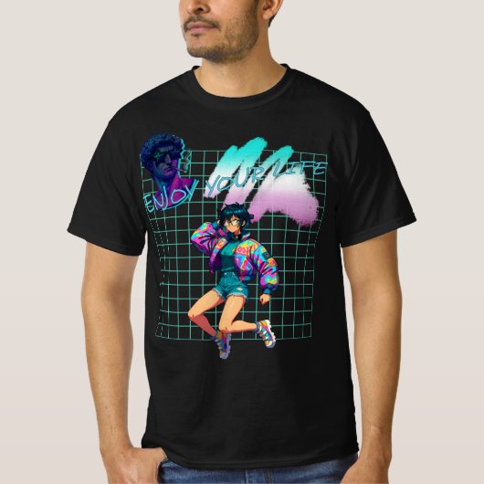Geniet van je leven t-shirt (Voorkant)