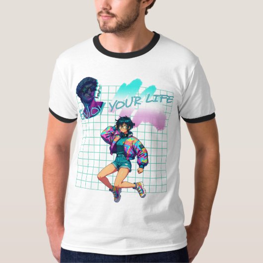Geniet van je leven t-shirt (Voorkant)