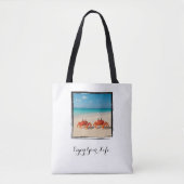 Geniet van je leven - Two Crabs Beach Tote Bag (Voorkant)