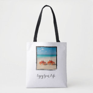 Geniet van je leven - Two Crabs Beach Tote Bag