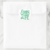 Geniet van je leven vierkante sticker (Tas)