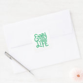 Geniet van je leven vierkante sticker (Envelop)