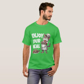 Geniet van je maaltijd grappige kat kok t-shirt (Voorkant volledig)