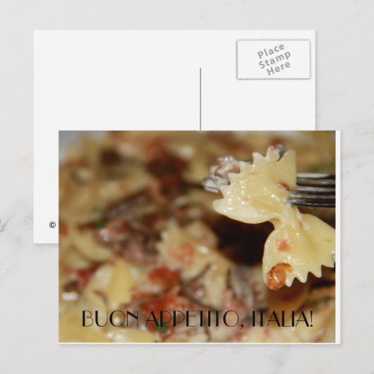 Geniet van je maaltijd in het Italiaans Briefkaart (Voorkant / Achterkant)